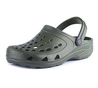 Ladeheid Damen und Herren leichte Eva Clogs mit Fersenriemen Gartenclogs Gartenschuhe Freetime (Olive, 36/37 EU)