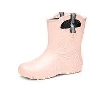 Ladeheid EVA Gummistiefel Damen warm gefüttert durch herausnehmbaren Innenschuh leichte wasserdichte Regenstiefel Griffe zum Anziehen rutschfeste Sohle LA-CA-23 (Puderrosa, 36/37 EU)