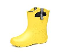 Ladeheid EVA Gummistiefel Damen warm gefüttert durch herausnehmbaren Innenschuh leichte wasserdichte Regenstiefel Griffe zum Anziehen rutschfeste Sohle LA-CA-23 (Gelb, 40/41 EU)