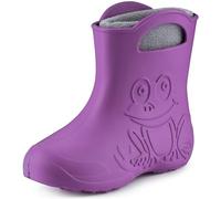 Ladeheid Eva Kinder Jungen Mädchen Gummistiefel Regenschuhe gefüttert LA-CA-03 (Lilla/Grau, 30/31 EU)