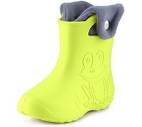 Ladeheid EVA Kinder Jungen Mädchen Gummistiefel Regenschuhe gefüttert Regenstiefel Gummischuhe LA-CA-04 (Limone, 24/25 EU)