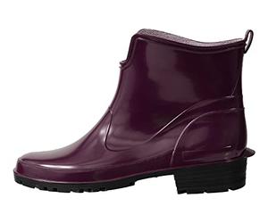 Ladeheid Gummistiefel Damen Kurz Wasserdicht Damenschuhe Elegant und Bequem LA-930 (Weinrot/Schwarz, 37 EU)