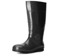 Ladeheid Gummistiefel Herren hoch Erwachsene wasserdichte Regenschuhe LA-914 (Schwarz, 48 EU)