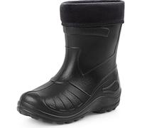 Ladeheid Gummistiefel Kinder federleichte und wasserdichte Eva Thermo Regenstiefel Gummistiefel gefüttert KL050 (Schwarz, 24 EU)