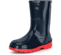 Ladeheid Gummistiefel Kinder Hohe wasserdichte Regenstiefel für Jungen und Mädchen LA-939 (Dunkelblau/Rot, 27 EU)