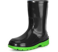 Ladeheid Gummistiefel Kinder Hohe wasserdichte Regenstiefel für Jungen und Mädchen LA-939 (Schwarz/Grün, 24 EU)