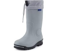 Ladeheid Gummistiefel Kinder mit Schnürung Hohe Regenstiefel für Jungen und Mädchen Bequeme, rutschfeste und federleichte Regenschuhe für alle Jahreszeiten LARB014 (Grau, 31 32 EU)
