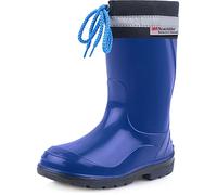 Ladeheid Kinder Gummistiefel mit Stulpe Regenstiefel für Jungen und Mädchen LA-972 (Blau/Schwarz, 28 EU)