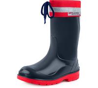 Ladeheid Kinder Gummistiefel mit Stulpe Regenstiefel für Jungen und Mädchen LA-972 (Dunkelblau/Rot, 22 EU)