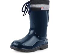 Ladeheid Kinder Gummistiefel mit Stulpe Regenstiefel für Jungen und Mädchen LA-972 (Dunkelblau/Schwarz, 27 EU)