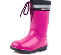 Ladeheid Kinder Gummistiefel mit Stulpe Regenstiefel für Jungen und Mädchen LA-972 (Fuchsia/Schwarz, 29 EU)