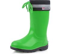 Ladeheid Kinder Gummistiefel mit Stulpe Regenstiefel für Jungen und Mädchen LA-972 (Grün/Schwarz, 21 EU)