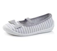 Ladeheid Kinder Mädchen Hausschuhe LARW008 (Grau/Weiß/Streifen, 26 EU)