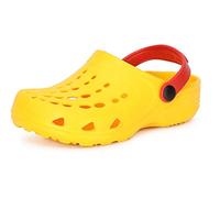 Ladeheid Kinder Mädchen Jungen Eva Clogs Gartenclogs Gartenschuhe LA-CA-06 (Gelb/Rot, 22/23 EU)