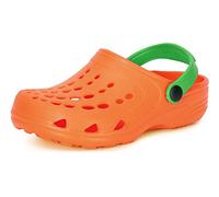 Ladeheid Kinder Mädchen Jungen Eva Clogs Gartenclogs Gartenschuhe LA-CA-06 (Orange/Grün, 22/23 EU)