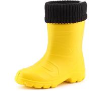 Ladeheid Kinder Mädchen Jungen federleichte Eva Thermo Gummistiefel gefüttert LA845KIDS (Gelb1/Schwarz, 35)