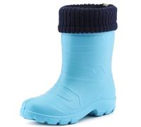 Ladeheid Kinder Mädchen Jungen federleichte Eva Thermo Gummistiefel gefüttert LA845KIDS (Türkis306c/Navy, 28 EU)