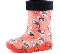 Ladeheid Kinder Mädchen Jungen Gummistiefel gefüttert Swk 206 (Pink Hunde, 29/30 EU)