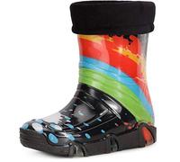 Ladeheid Kinder Mädchen Jungen Gummistiefel Gefüttert Swk34 (Schwarz Muster-34, 21/22 EU)