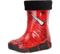 Ladeheid Kinder Mädchen Jungen Gummistiefel Gefüttert Swk39 (Rot Spinnen 39, 23/24 EU)