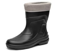 Ladeheid Thermo Eva Gummistiefel Damen gefüttert wasserdichte und federleichte Regenstiefel Damen LA-800-2017 (Schwarz/Grau, 38 EU)