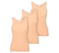 Ladeheid Unterhemd Damen Baumwoll Unterwäsche, Atmungsaktives Weiches Komfortables Tank Top Damen, Unterhemden, Set 3 Stück LA40-262 (Beige, XS)