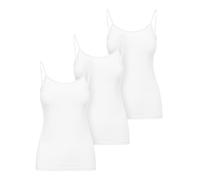 Ladeheid Unterhemd Damen Spaghetti Top Baumwoll Unterwäsche Damen, Weiches Tank Top, Unterhemden, Set 3 Stück LA40-263 (Weiß, M)