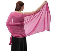 Ladiery Abend-Stola und Tücher für Abendkleider, Weicher Transparenter Krepp-Stola mit Schimmer, Braut-Tuch Elegante Damen Schals Rose Red 78" x 28" / 200 cm x 70 cm