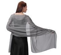 Ladiery Abend-Stola und Tücher für Abendkleider, Weicher Transparenter Krepp-Stola mit Schimmer, Braut-Tuch Elegante Damen Schals