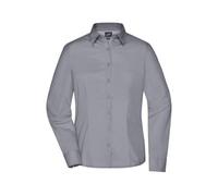 Ladies' Business Shirt Long-Sleeved Klassisches Shirt aus strapazierfähigem Mischgewebe grau, Gr. L