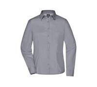 Ladies' Business Shirt Long-Sleeved Klassisches Shirt aus strapazierfähigem Mischgewebe grau, Gr. XXL