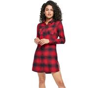 Urban Classics Check Shirt Damen Kleid rot kariert Gr. XS