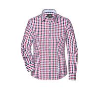 Ladies' Checked Blouse Modisches Karoshirt mit Uni-Einsätzen an Kragen und Manschette blau/weiß/rot, Gr. L