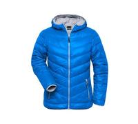 Ladies' Down Jacket Ultraleichte Daunenjacke mit Kapuze in sportlichem Style blau/grau, Gr. XL