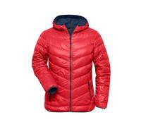Ladies' Down Jacket Ultraleichte Daunenjacke mit Kapuze in sportlichem Style rot/blau, Gr. S