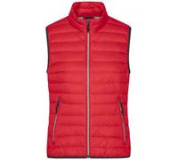Ladies' Down Vest Leichte Daunenweste im klassischen Design rot/grau, Gr. XL