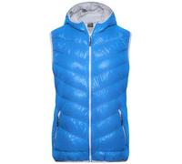 Ladies' Down Vest Ultraleichte sportliche Daunenweste mit Kapuze blau/grau, Gr. L