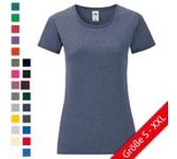 Ladies Iconic 150 T | Damen T-Shirt – 100% Baumwolle, Feminine Fit, Weicher Griff, Leicht & Atmungsaktiv, Rundhals, Tear-Away Label retro royalblau meliert S