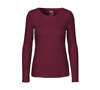 Neutral Bio-Damen-Langarmshirt mit Rundhalsaussschnitt bordeaux, Gr. XS