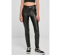 Urban Classics - Ladies Mid Waist Synthetic Leather Black - Hose - Schwarz - W27 - 100% Baumwolle Schwarz W27