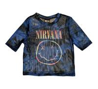 Ladies Nirvana Pastel Happy Face Mesh Crop Top offiziell Frauen T-Shirt Damen (XX-Large)