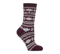 Ladies Nordic Socks | Heat Holders Lite | Lightweight Thermal Winter Socks for Women - Cabernet/Rose EU 37 - 42