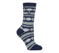Ladies Nordic Socks | Heat Holders Lite | Lightweight Thermal Winter Socks for Women - Indigo/Rose EU 37 - 42