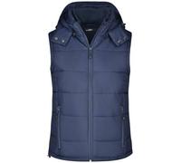 Ladies' Padded Vest Modische Steppweste mit abnehmbarer Kapuze blau, Gr. XL