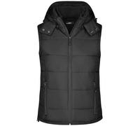 Ladies' Padded Vest Modische Steppweste mit abnehmbarer Kapuze schwarz, Gr. S
