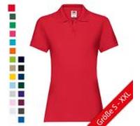 LADIES PREMIUM POLO | Damen Poloshirt aus 100% Baumwolle, Feminine Passform, Kurzarm, Seitenschlitze, Ideal für Freizeit & Business athletic heather M