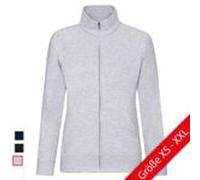 LADIES PREMIUM SWEAT JACKET | Damen Sweatjacke – Feminine Passform, Verdeckter Reißverschluss, Stehkragen, Baumwoll-Elasthan Bündchen schwarz XL