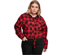 Urban Classics Damen kurzes Oversized Karo-Hemd Rot 4XL