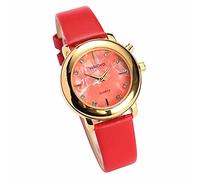 Ladies Sprechende Armbanduhr, analog, mit Alarm, Anzeige der Uhrzeit und Datum auf Französisch, Gurt