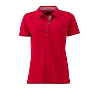 Damen Poloshirt Trachtenlook "JN715" - James & Nicholson Red/Red-White XXL